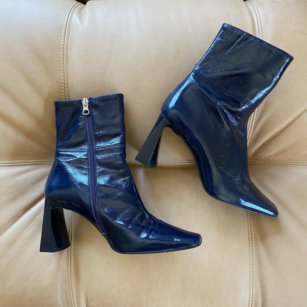 L'intervalle Blue  Patent Leather Boots